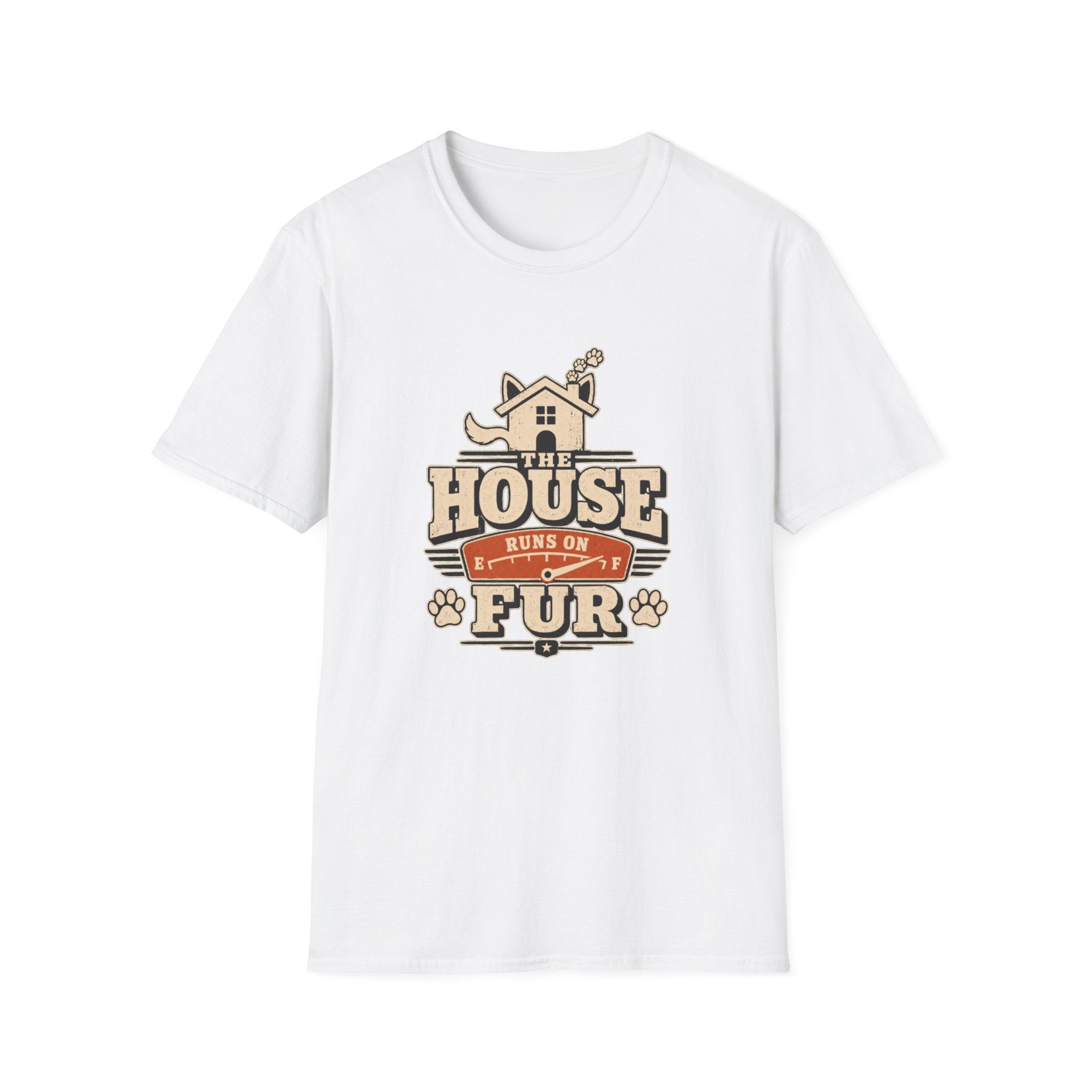 Pet Lover T‑Shirt — "The House Runs on Fur" Cozy Rescue & Dog Mom Tee