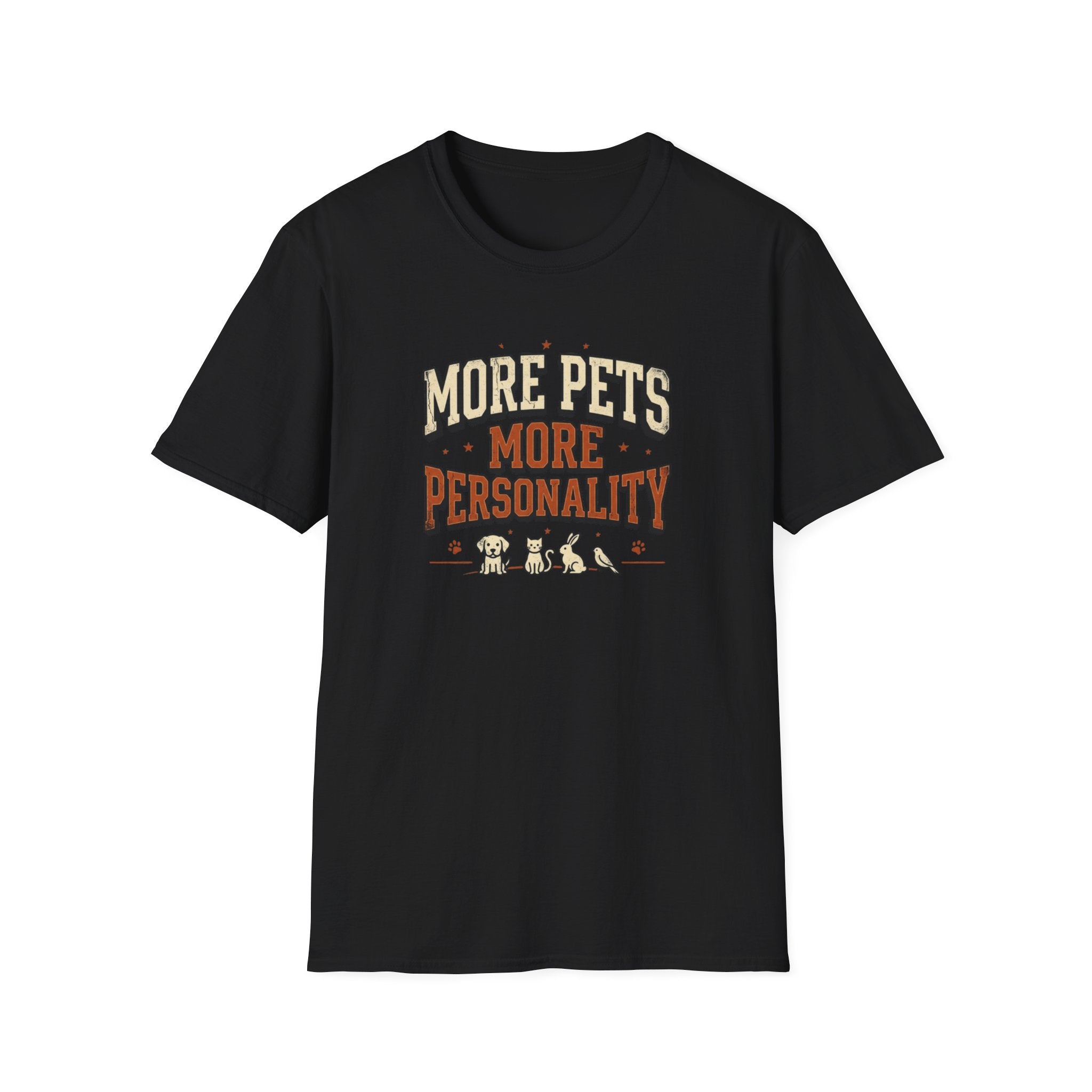 More Pets More Personality T-Shirt — Cute Retro Pet Lover Tee
