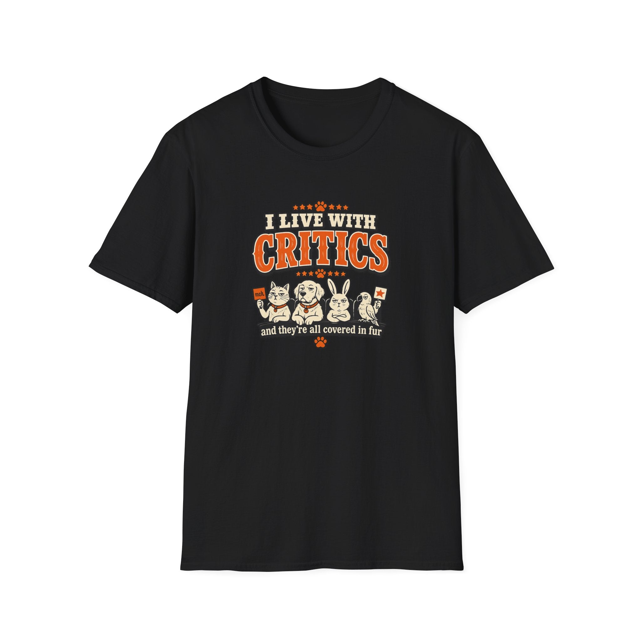 I Live With Critics Cute Pet Parents Tee