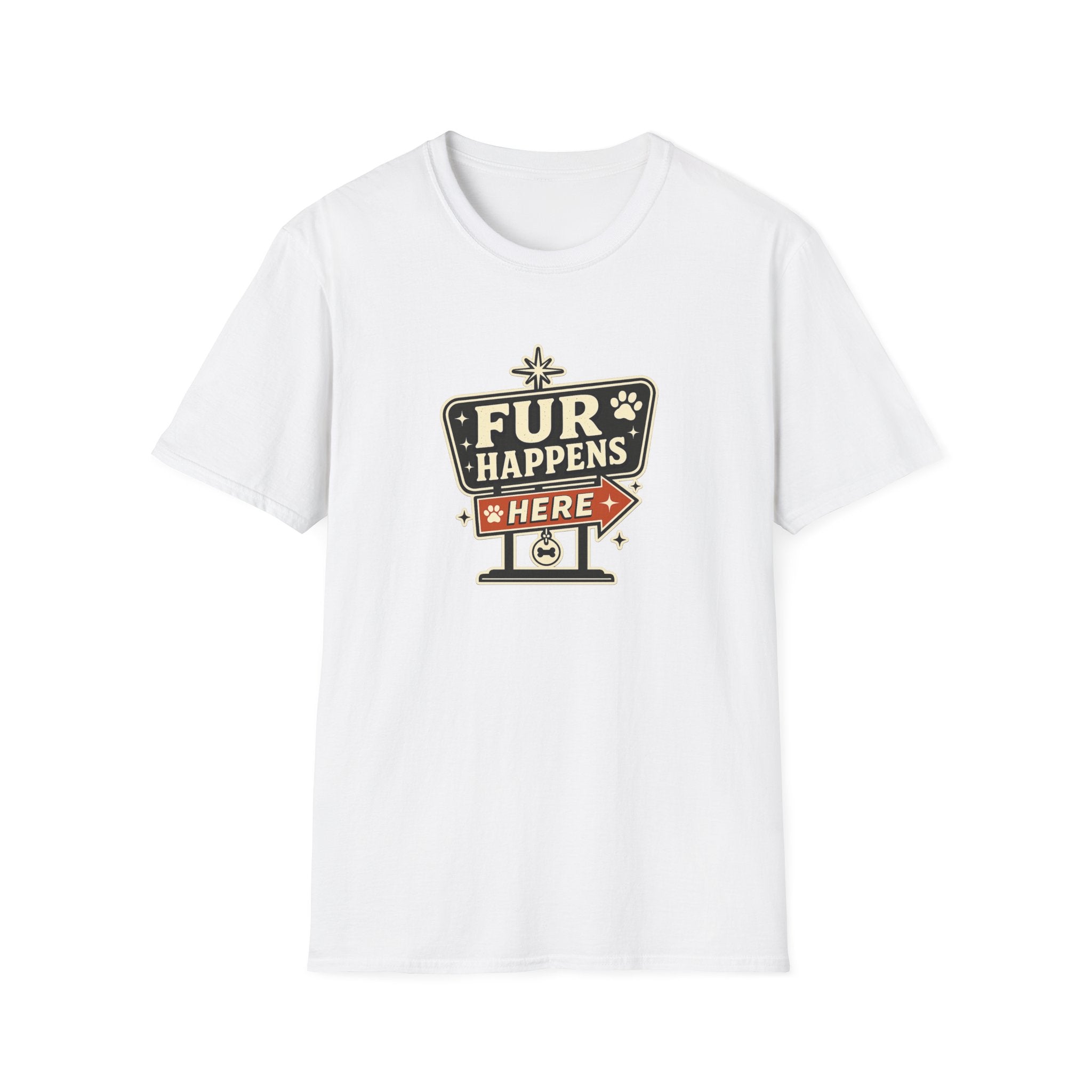 "Fur Happens Here" Retro Pet Lover Tee