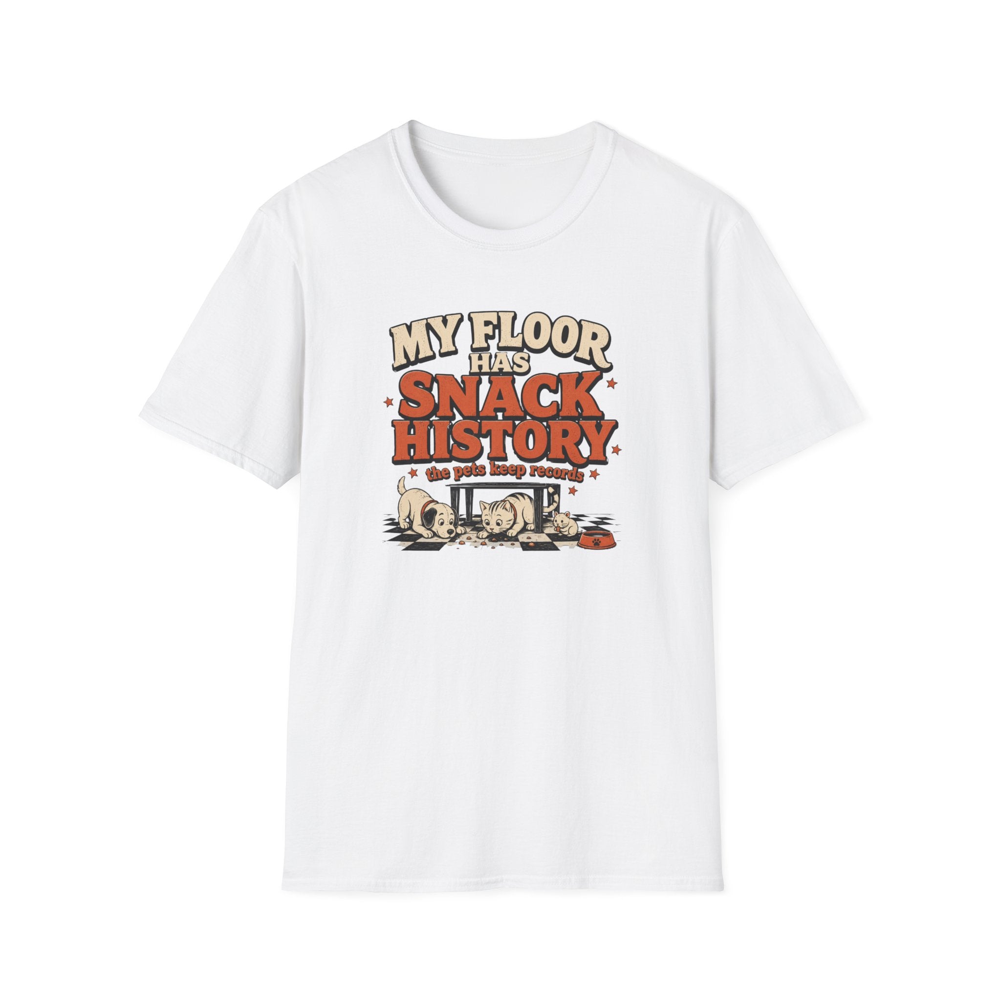 "My Floor Has Snack History" Graphic Pet Lovers Tee
