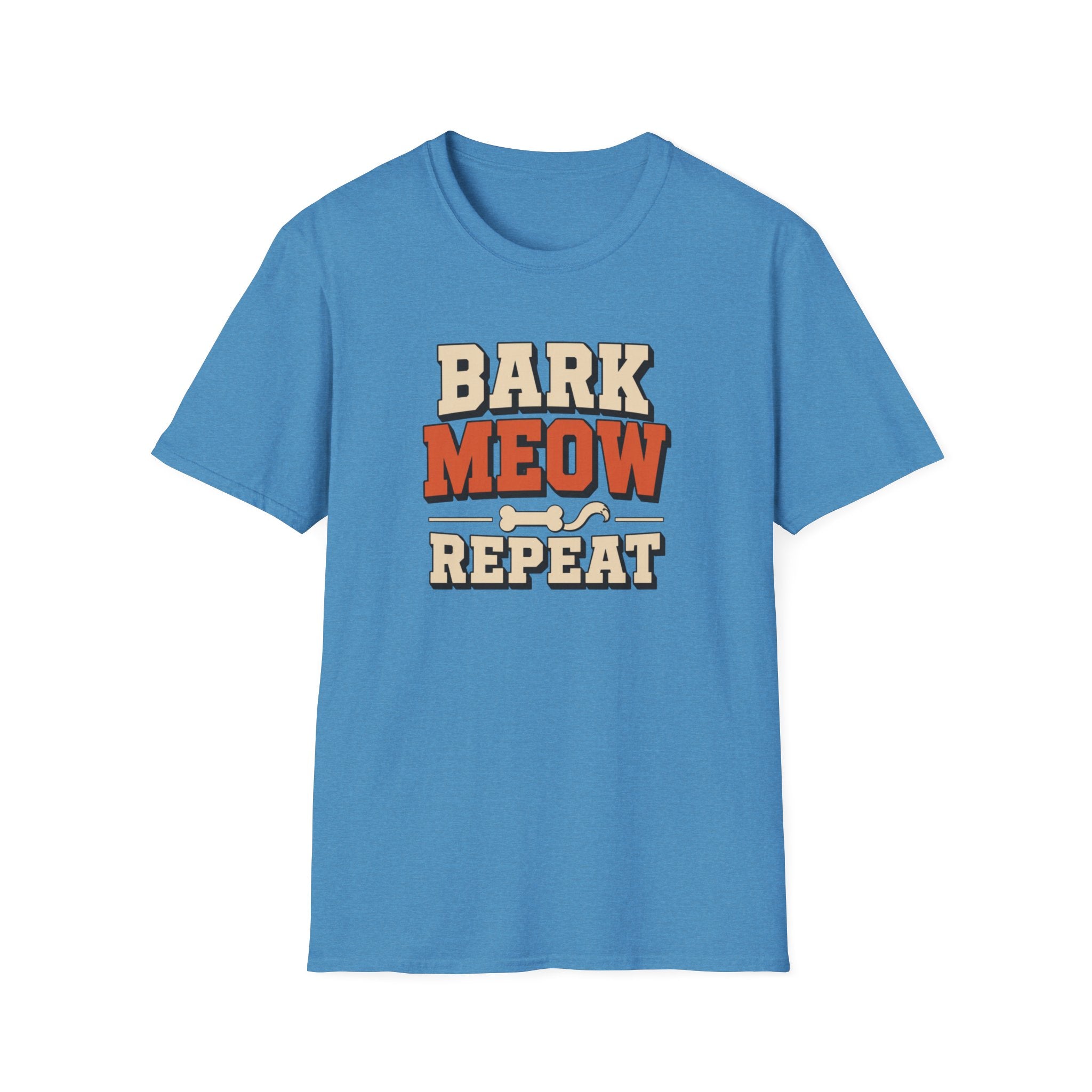 Bark Meow Repeat T-Shirt — Funny Pet Lover Tee for Dog & Cat Owners