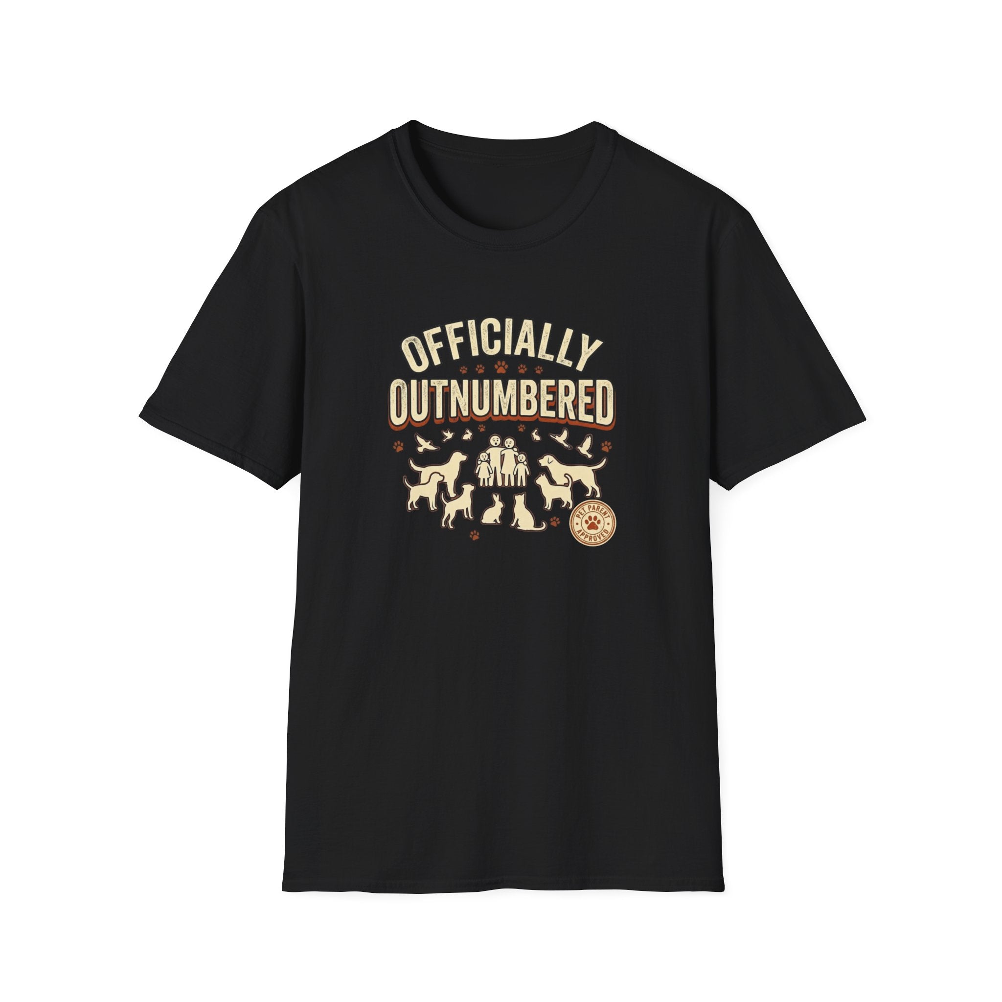 Officially Outnumbered T-Shirt — Funny Family & Pet Graphic Tee