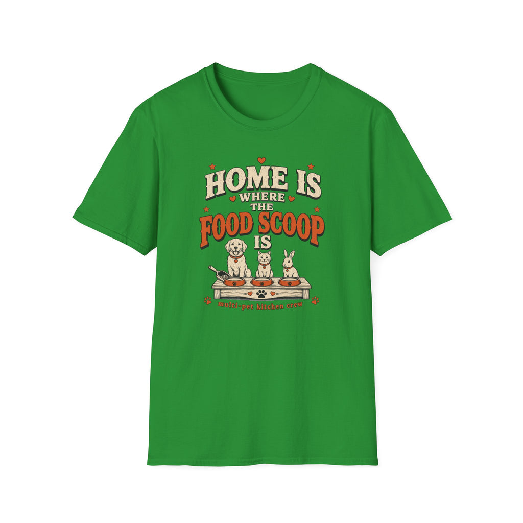 "Home Is Where the Food Scoop Is" Vintage Pet Lover Tee