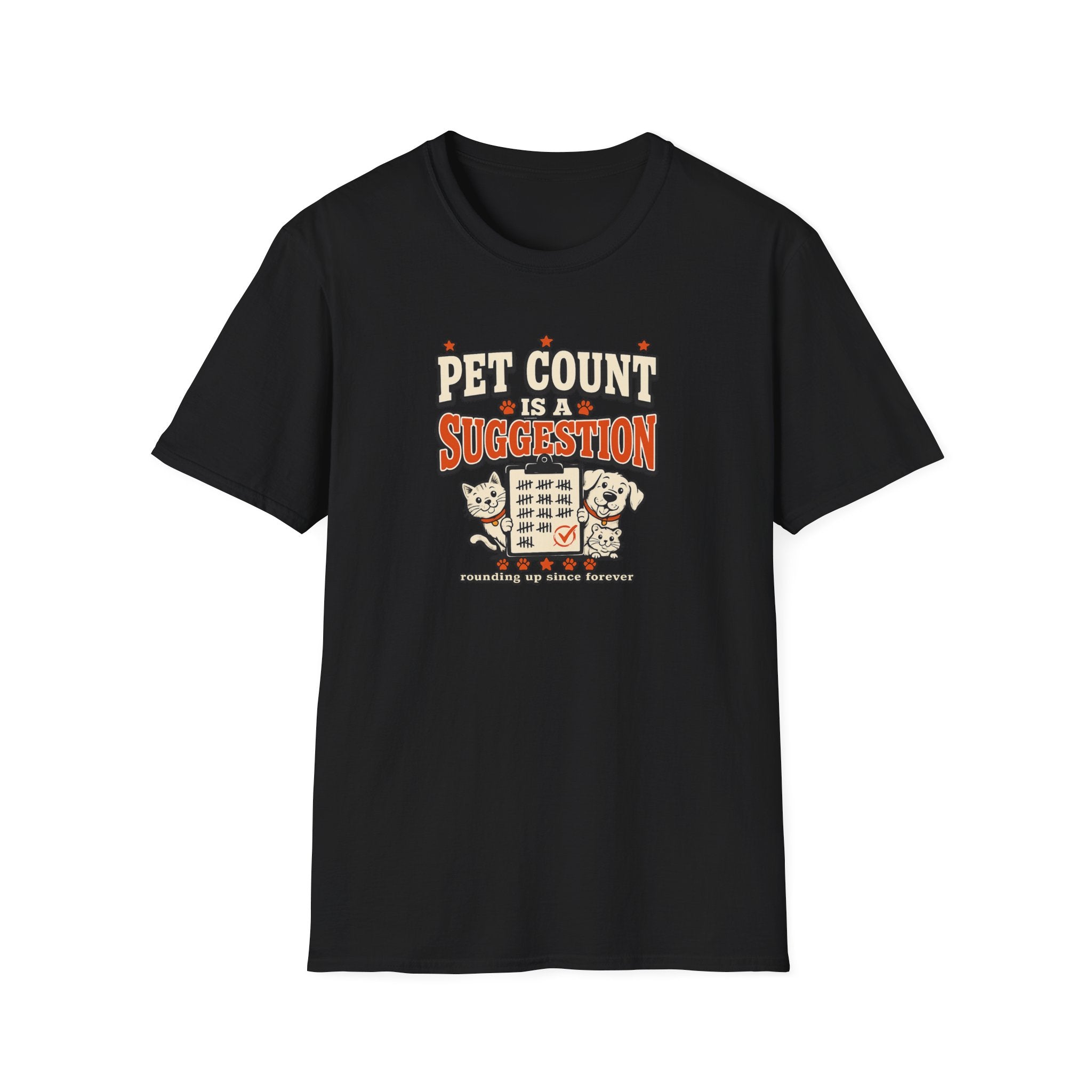 "Pet Count Is A Suggestion" Cute Cat & Dog Graphic Tee