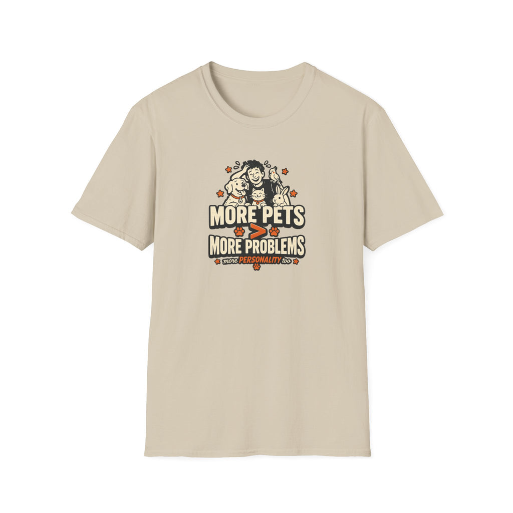"More Pets > More Problems" Cute Retro Pet Lover Tee