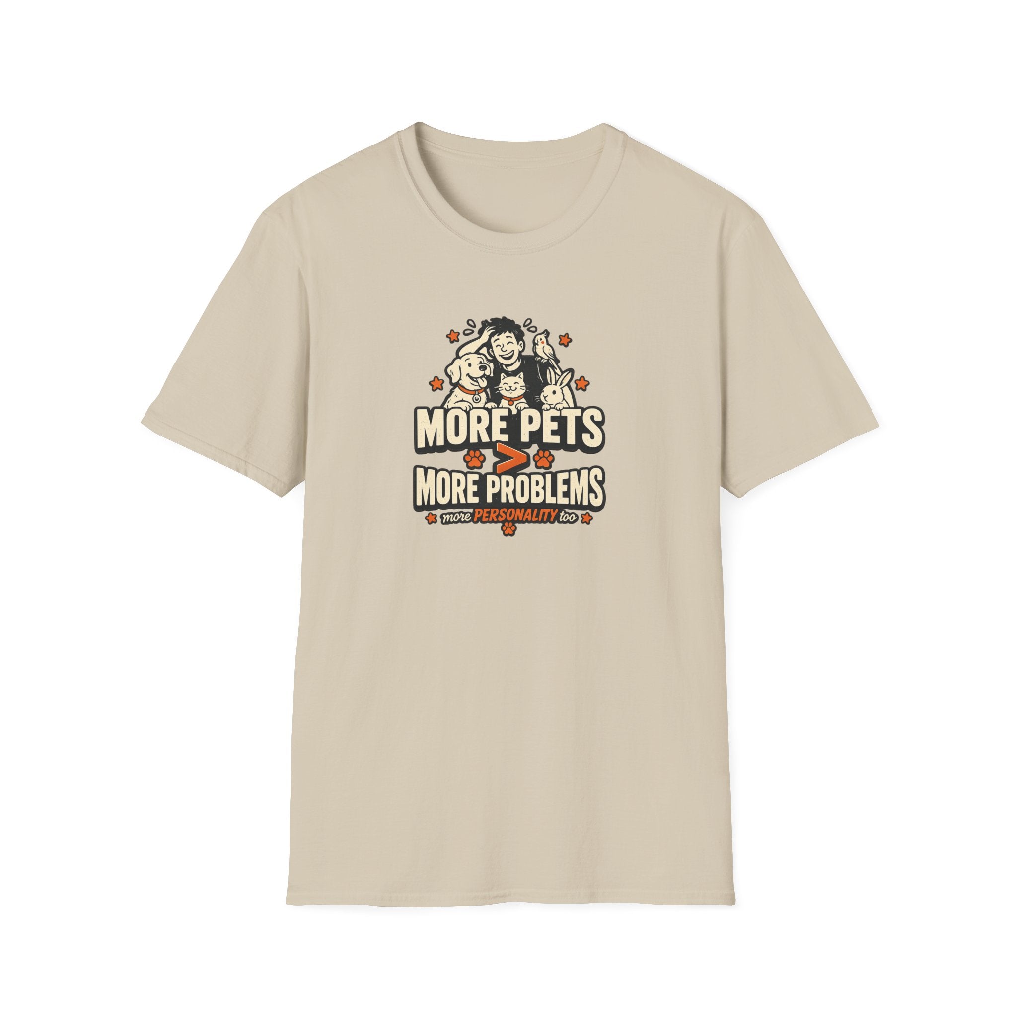 "More Pets > More Problems" Cute Retro Pet Lover Tee