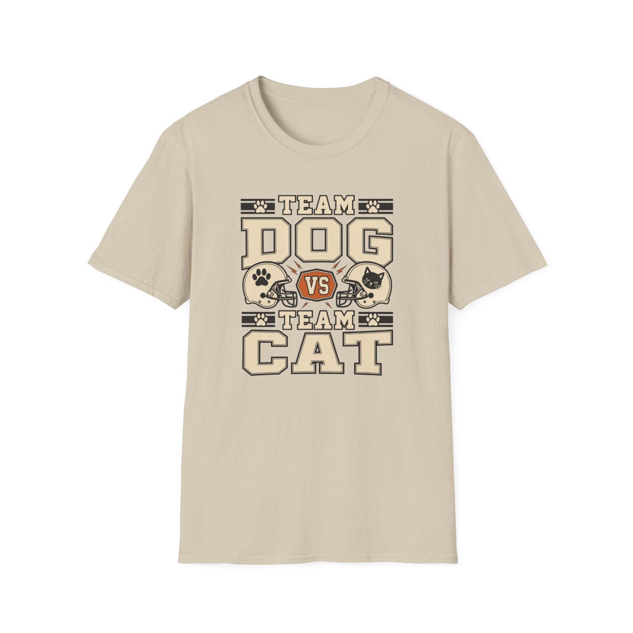 Team Dog vs Team Cat Football T-Shirt — Pet Lover Rivalry Tee