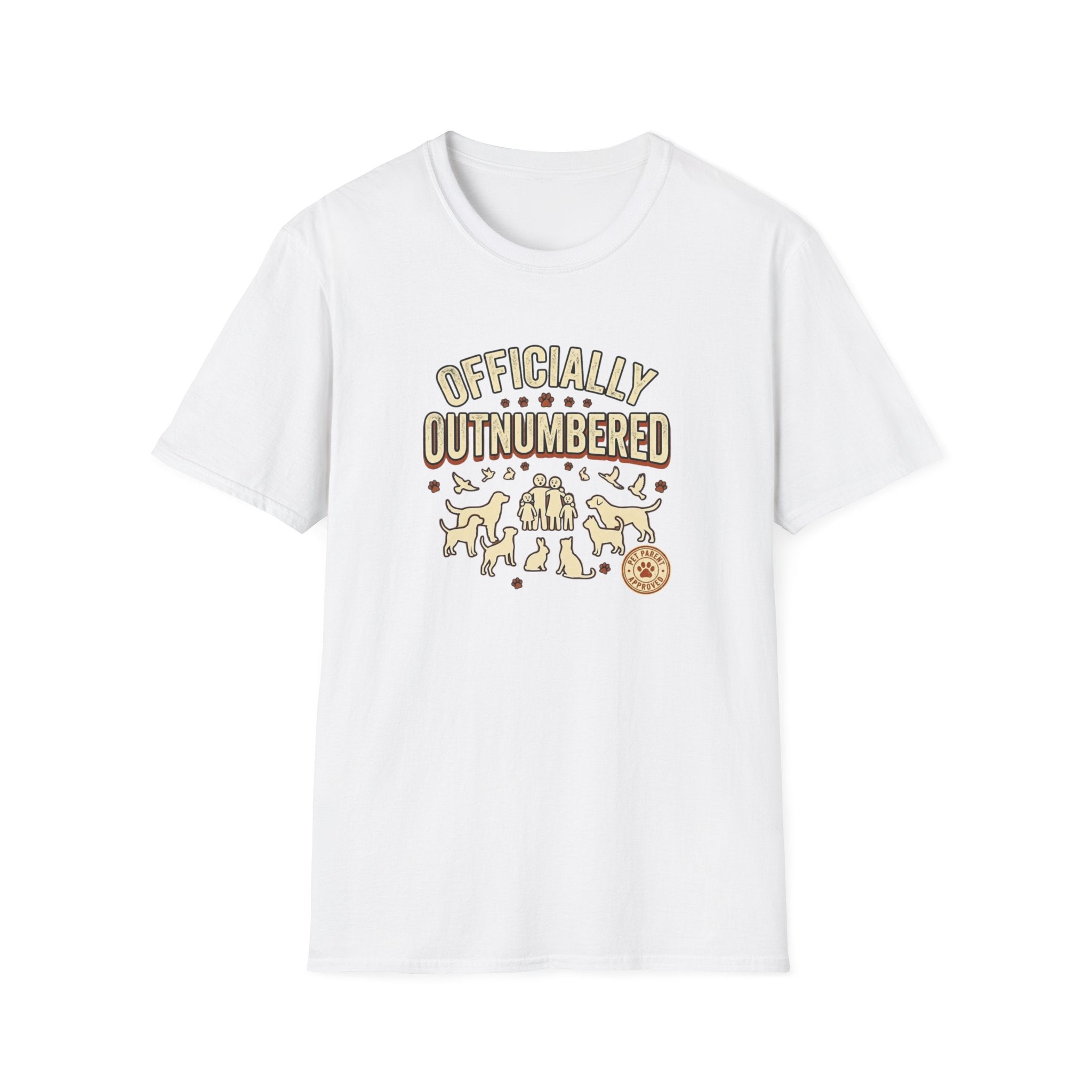 Officially Outnumbered T-Shirt — Funny Family & Pet Graphic Tee