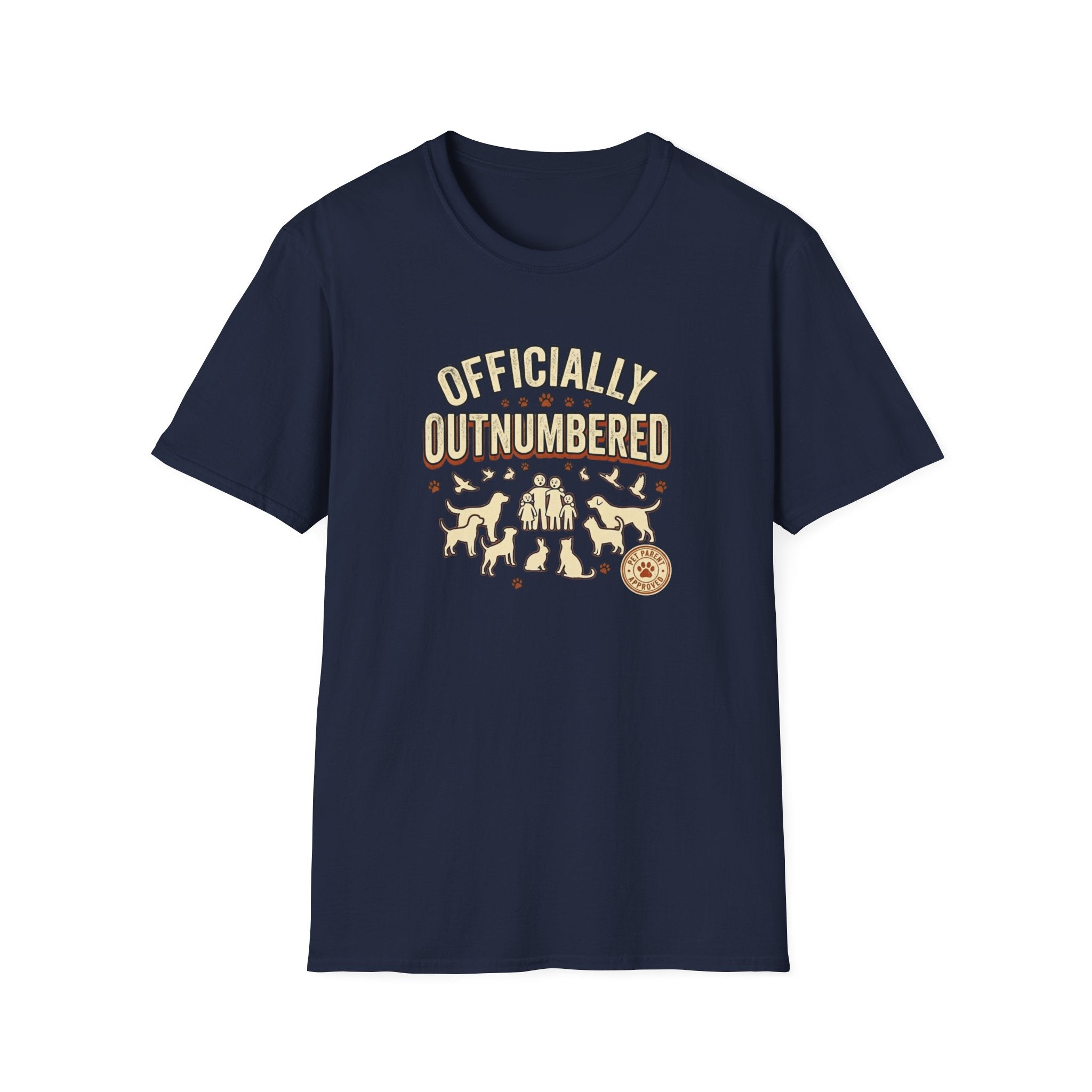 Officially Outnumbered T-Shirt — Funny Family & Pet Graphic Tee