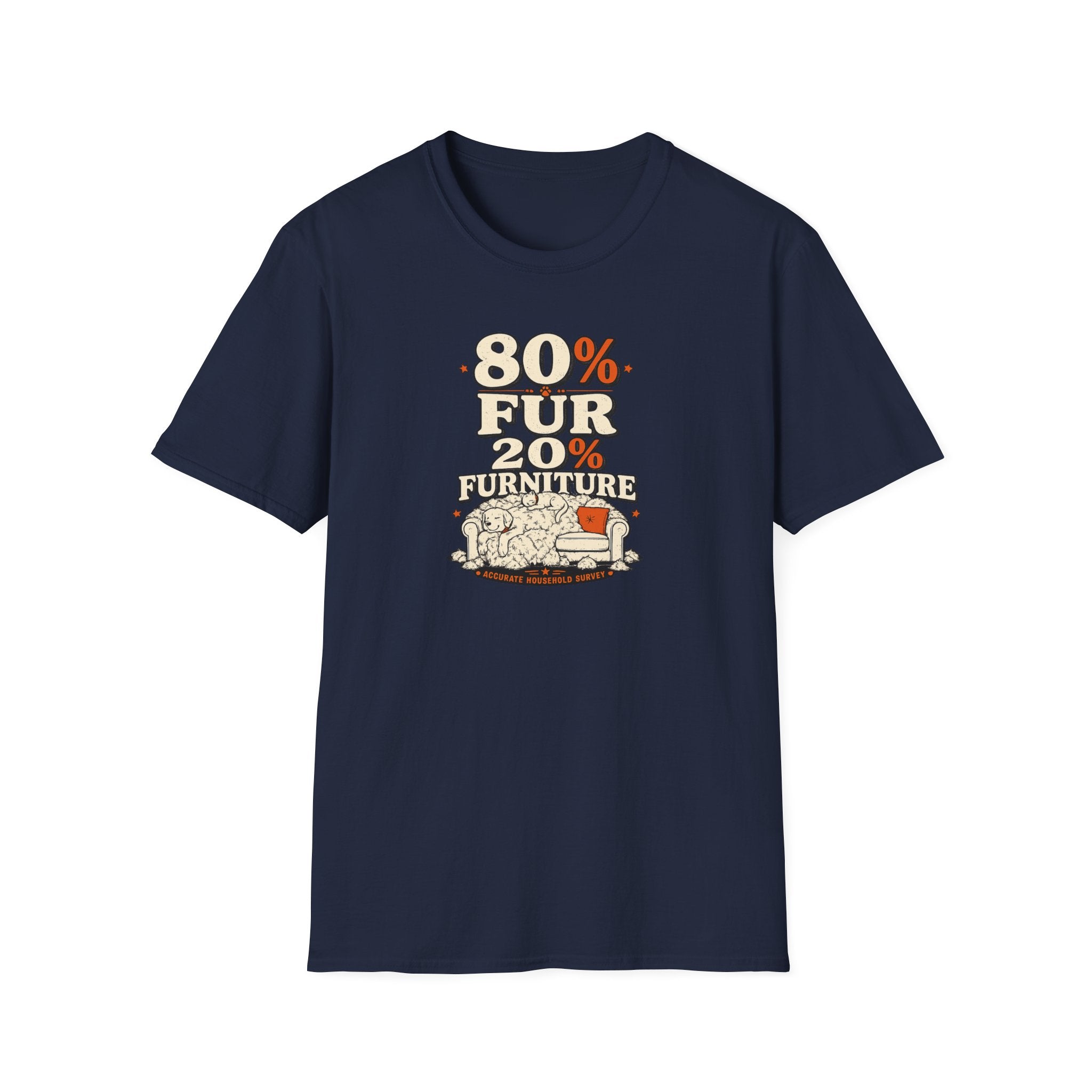 80% Fur 20% Furniture Cat & Dog Lover Graphic Tee