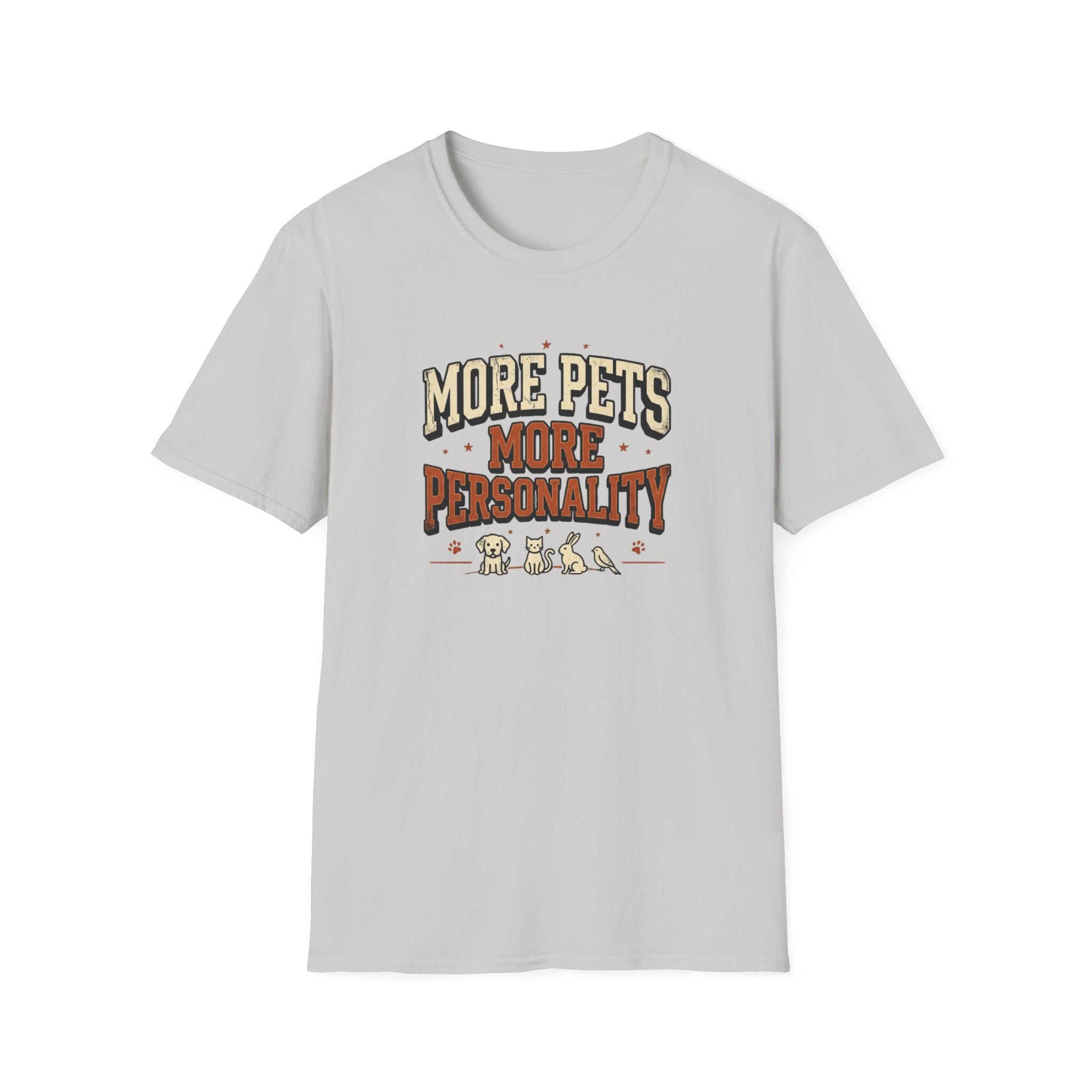 More Pets More Personality T-Shirt — Cute Retro Pet Lover Tee