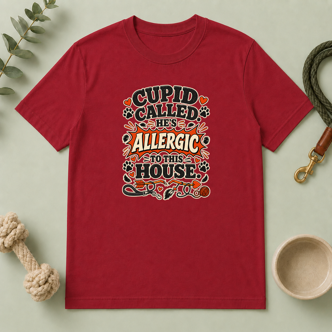 Cupid Called He’s Allergic to This House Valentine Pet T-Shirt