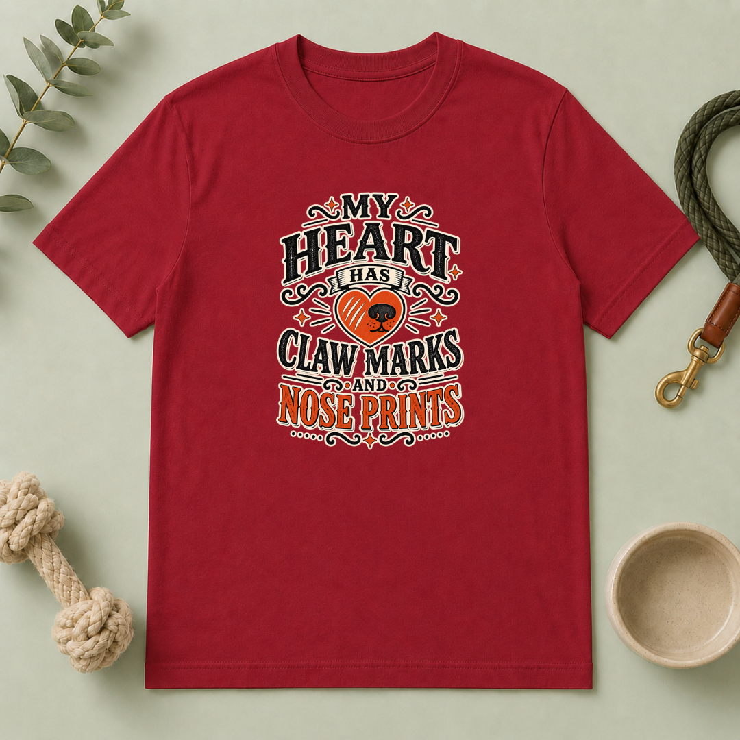 My Heart Has Claw Marks and Nose Prints Valentine Pet T-Shirt