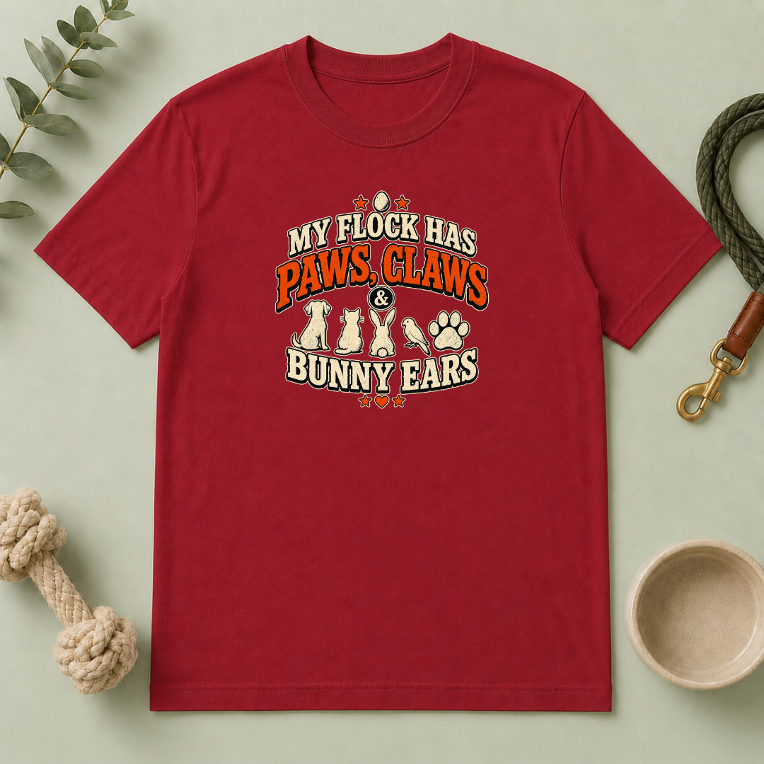 My Flock Has Paws, Claws & Bunny Ears Tee