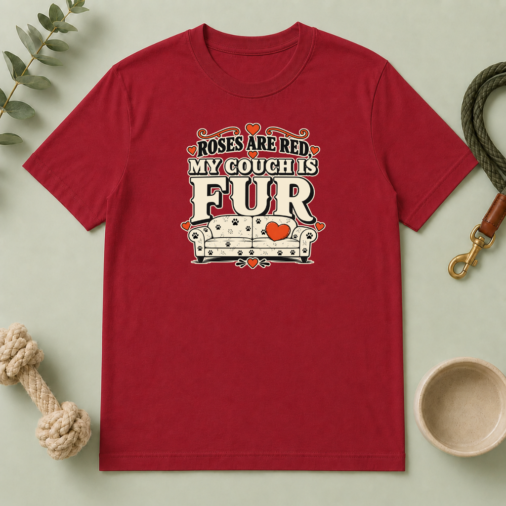 Roses Are Red My Couch Is Fur Valentine Pet T-Shirt
