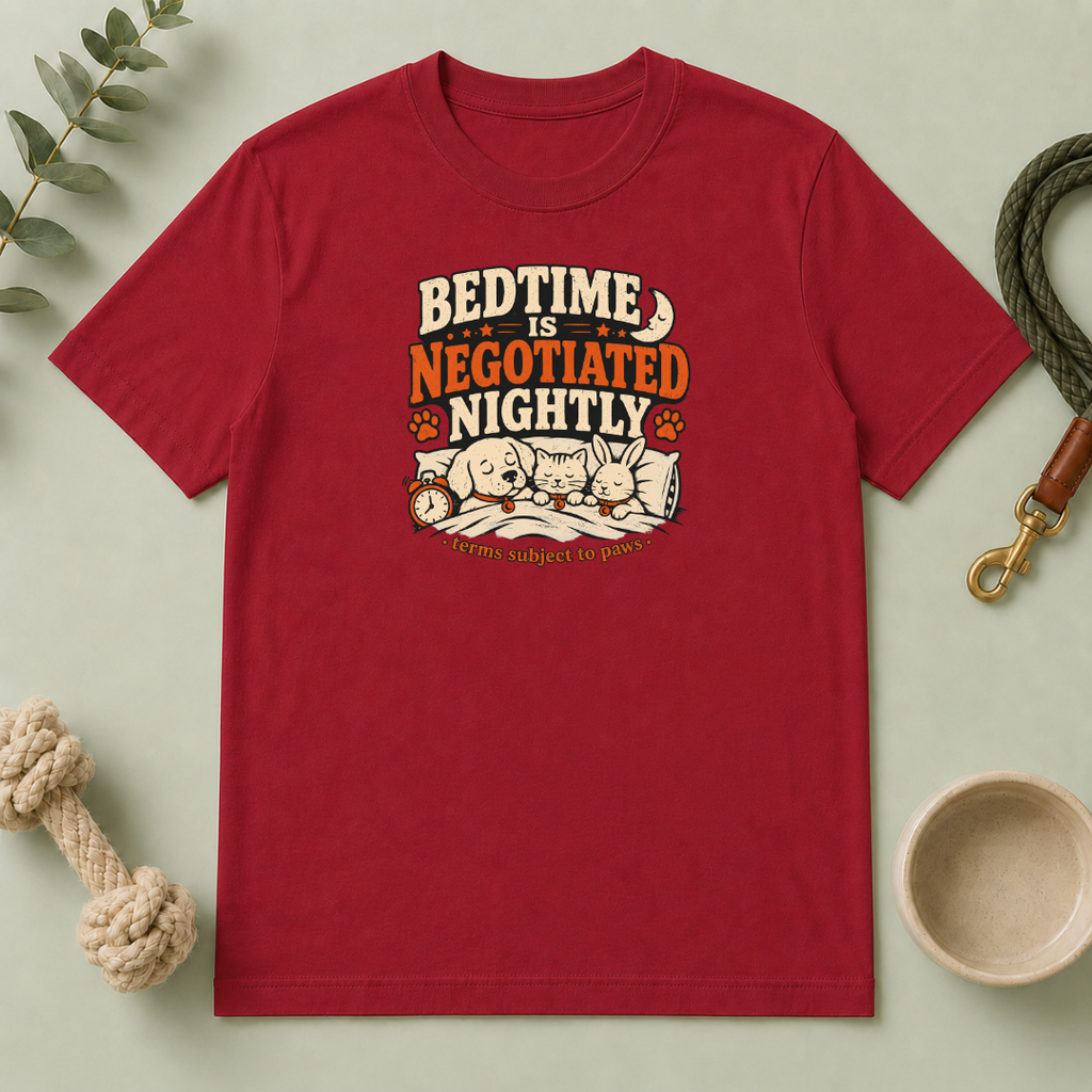 Bedtime Is Negotiated Nightly — Cute Sleepy Pets Graphic Tee
