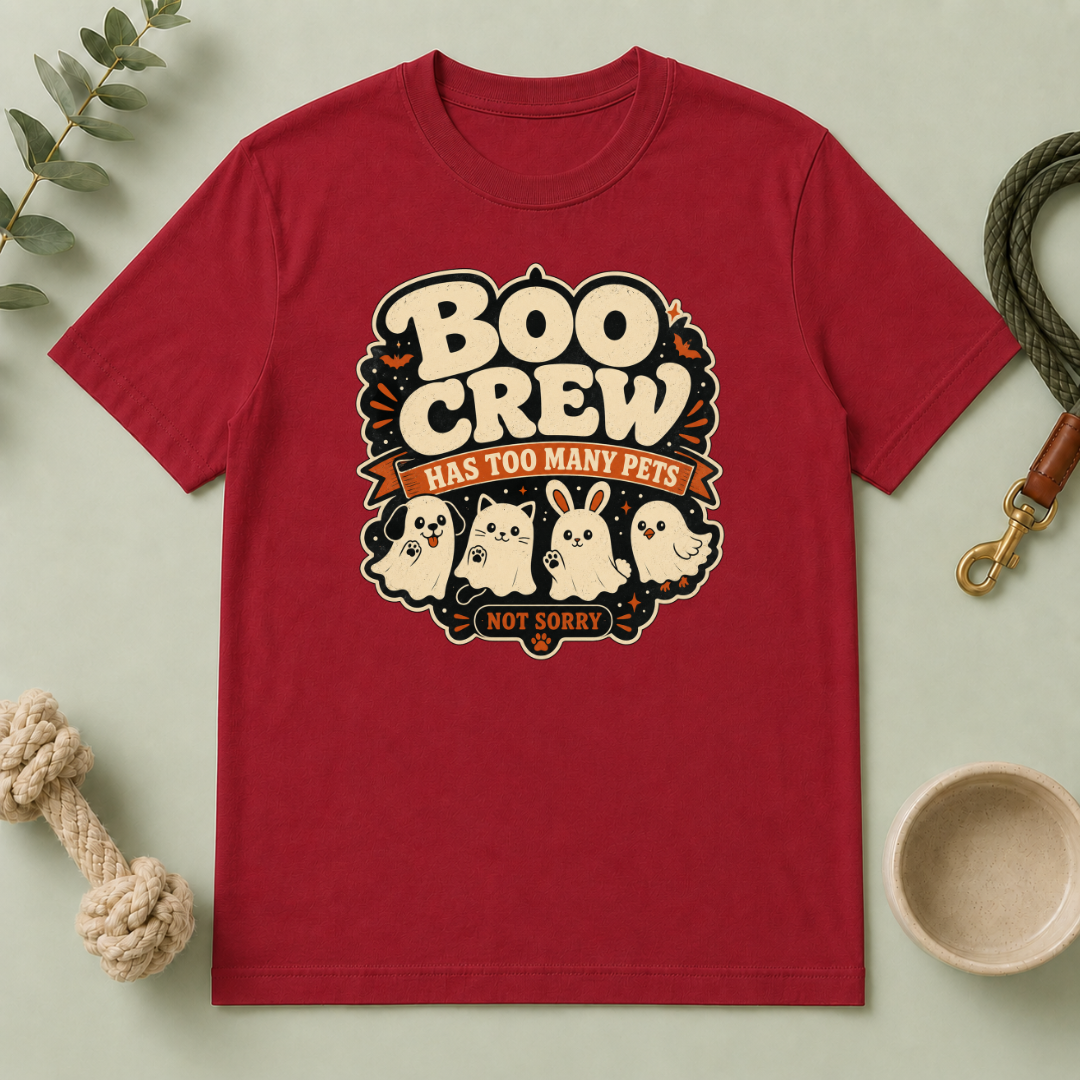 Boo Crew Has Too Many Pets Halloween T-Shirt