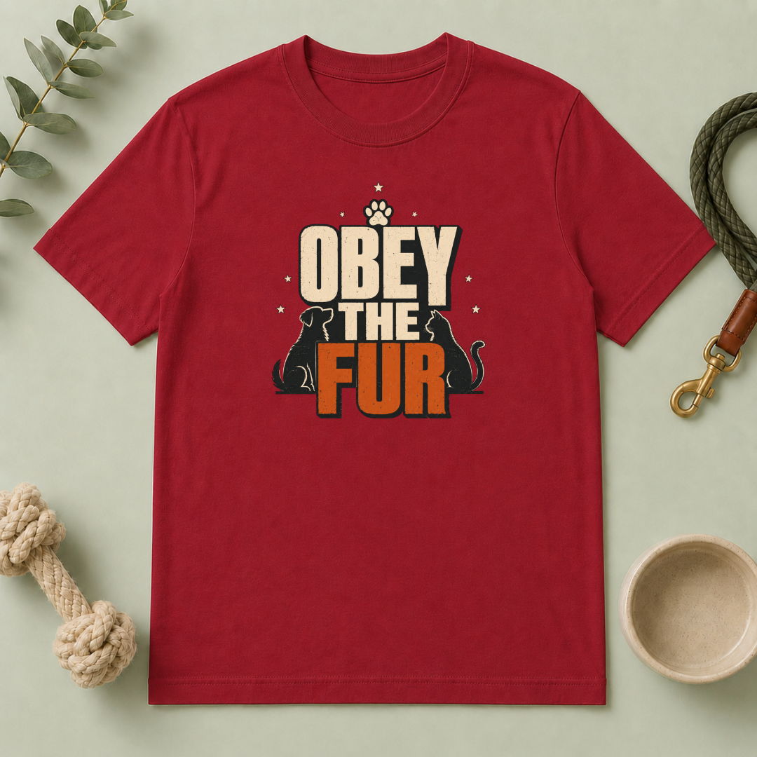 Obey the Fur T-Shirt — Funny Cat & Dog Pet Lover Tee