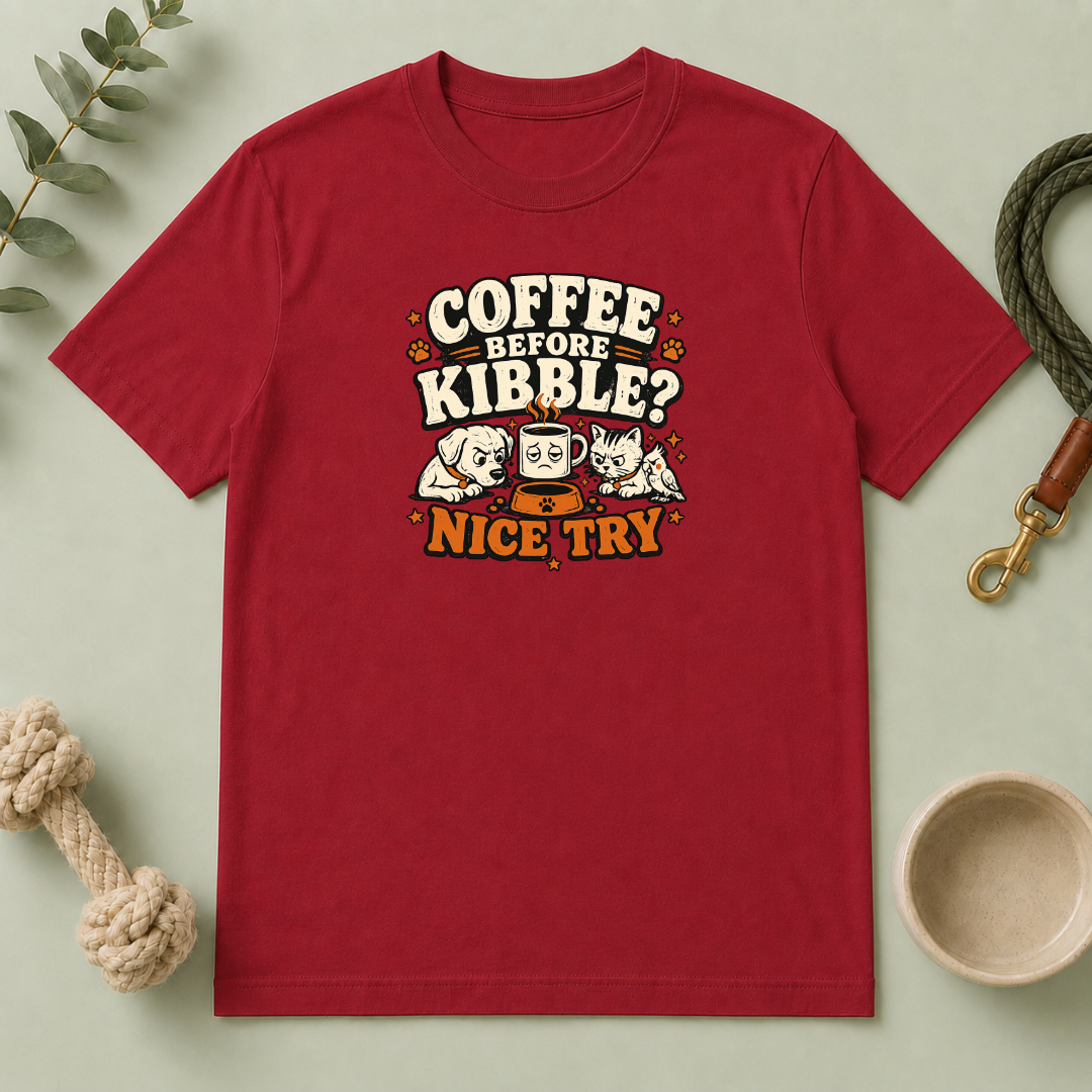 Coffee Before Kibble? Cute Pet Mom Graphic Tee