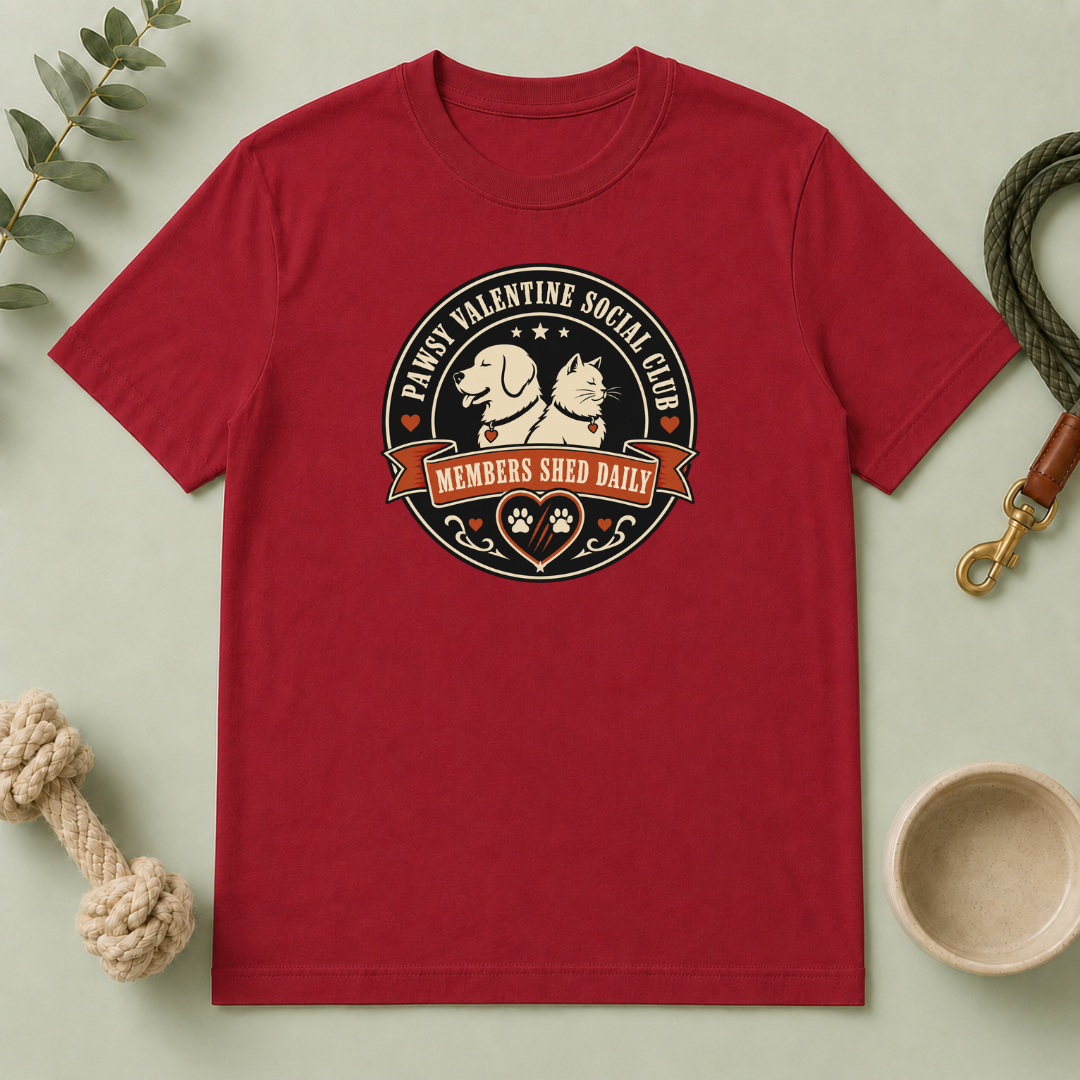 Pawsy Valentine Social Club Members Shed Daily Pet T-Shirt