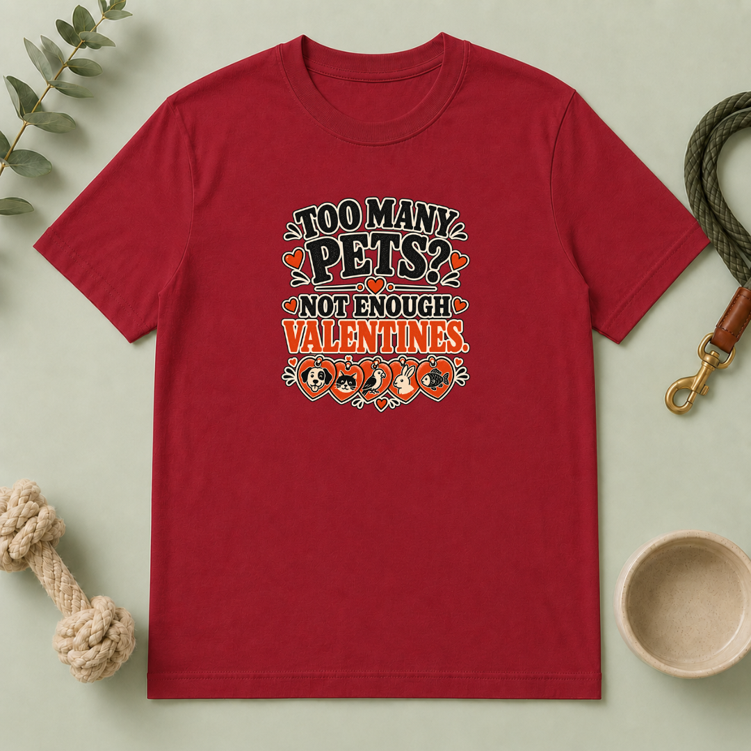 Too Many Pets Not Enough Valentines Pet Lover T-Shirt