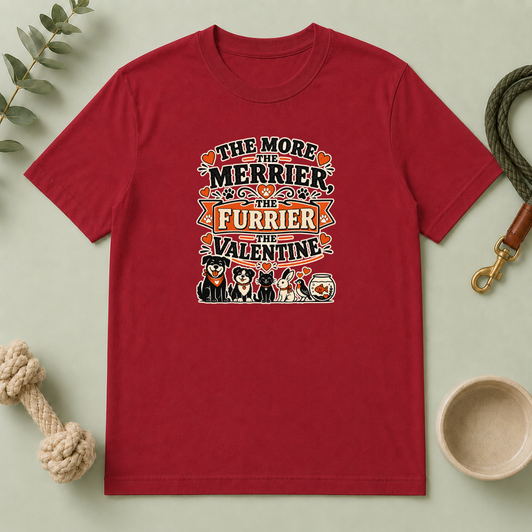 The More the Merrier the Furrier Valentine Pet T-Shirt
