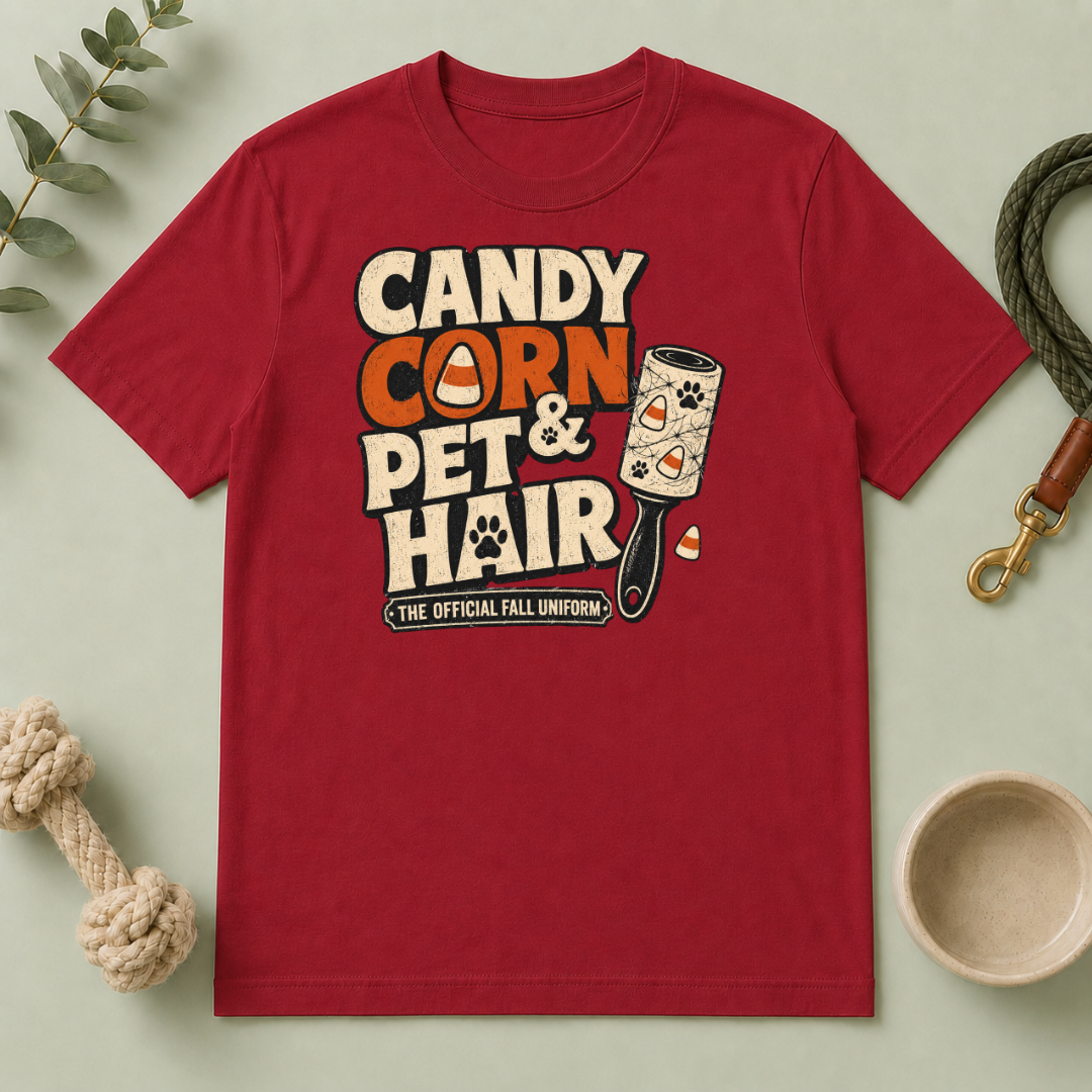 Candy Corn & Pet Hair Halloween T-Shirt