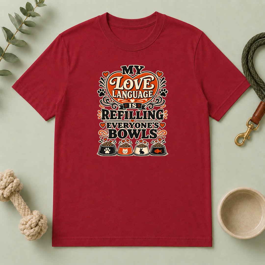 My Love Language Is Refilling Everyone’s Bowls Valentine Pet T-Shirt