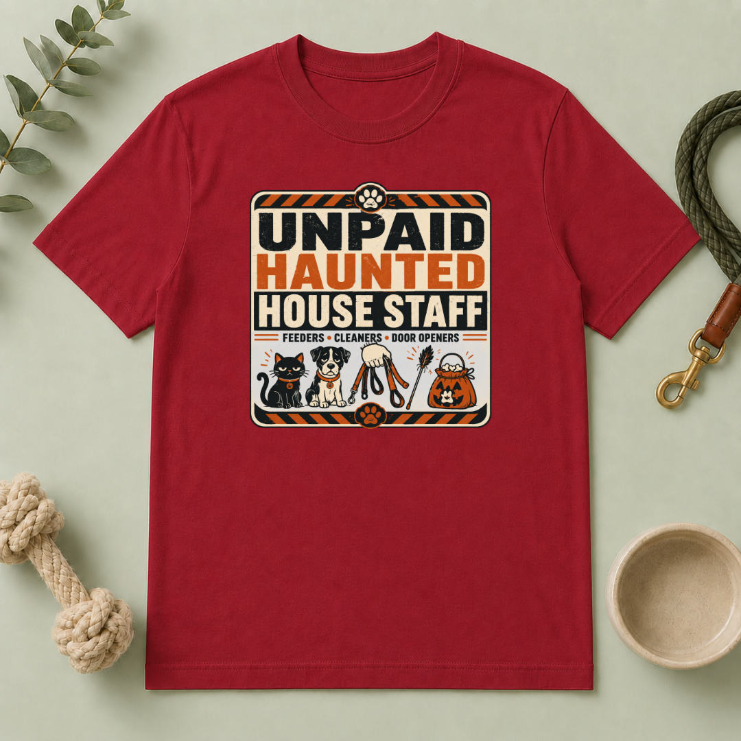 Unpaid Haunted House Staff Halloween Pet T-Shirt