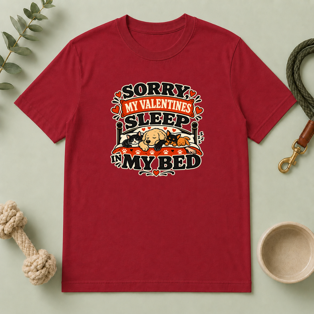 Sorry My Valentines Sleep in My Bed Pet Lover T-Shirt