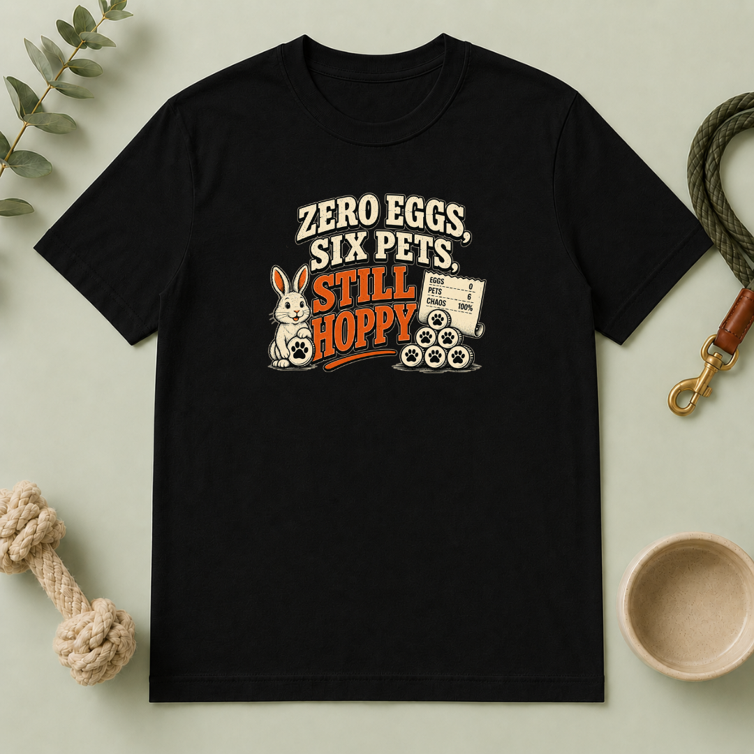 Zero Eggs, Six Pets, Still Hoppy Easter Tee