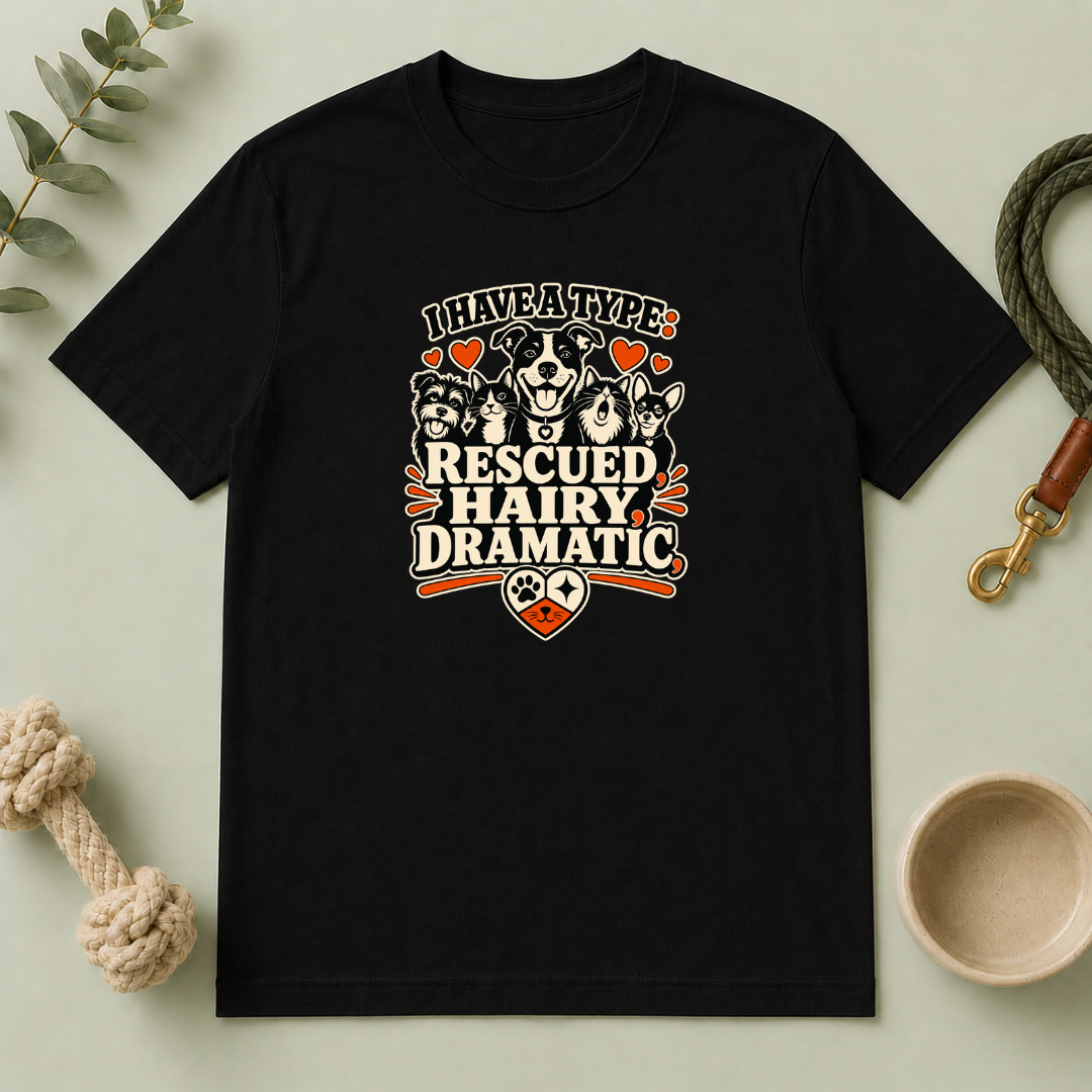 I Have a Type Rescued Hairy Dramatic Valentine Pet T-Shirt