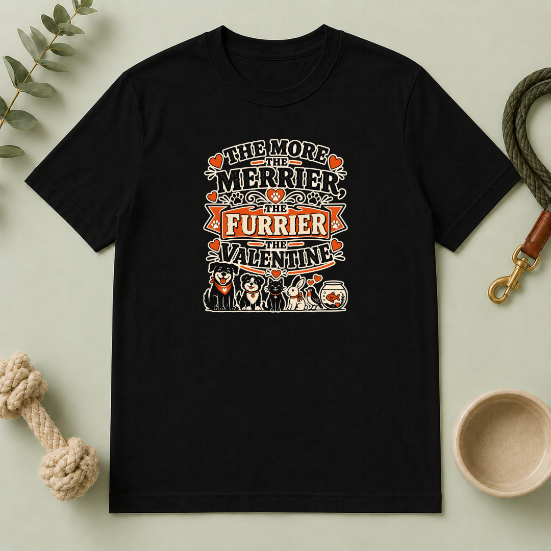 The More the Merrier the Furrier Valentine Pet T-Shirt