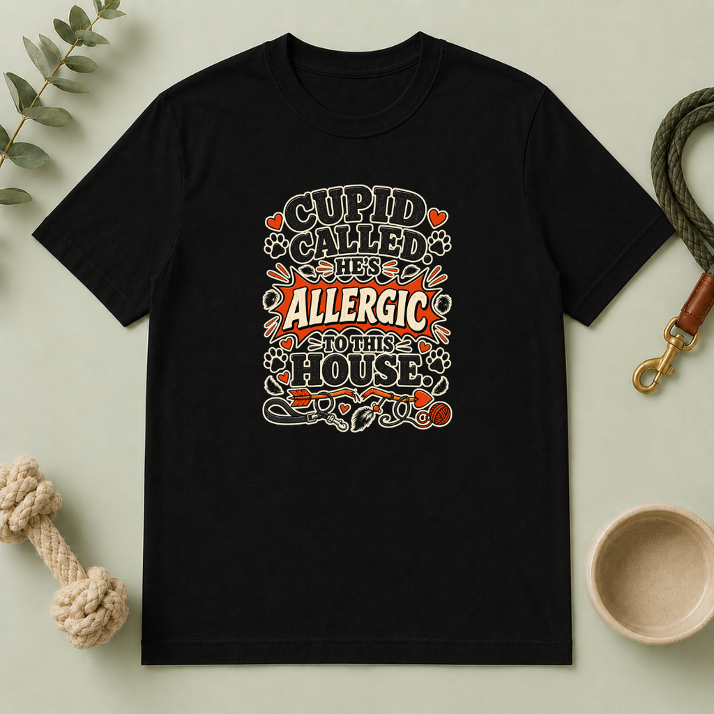 Cupid Called He’s Allergic to This House Valentine Pet T-Shirt