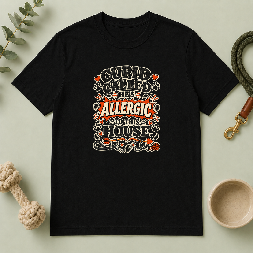 Cupid Called He’s Allergic to This House Valentine Pet T-Shirt