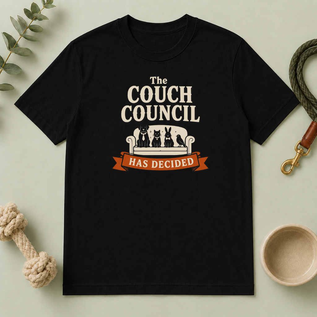 'The Couch Council Has Decided' Funny Pet Lounge Tee