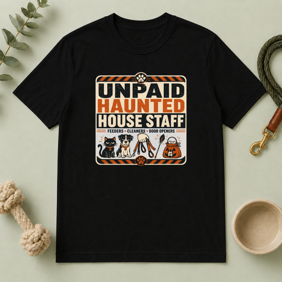 Unpaid Haunted House Staff Halloween Pet T-Shirt