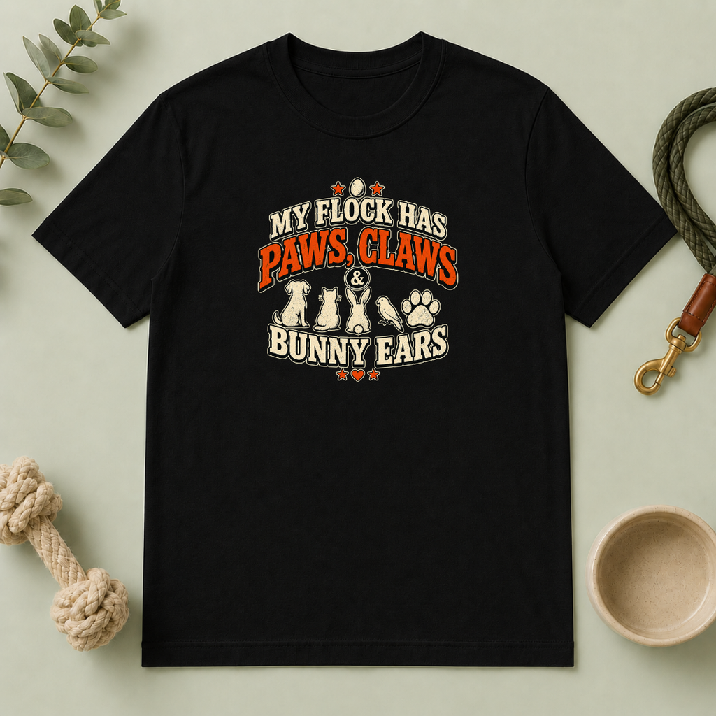 My Flock Has Paws, Claws & Bunny Ears Tee