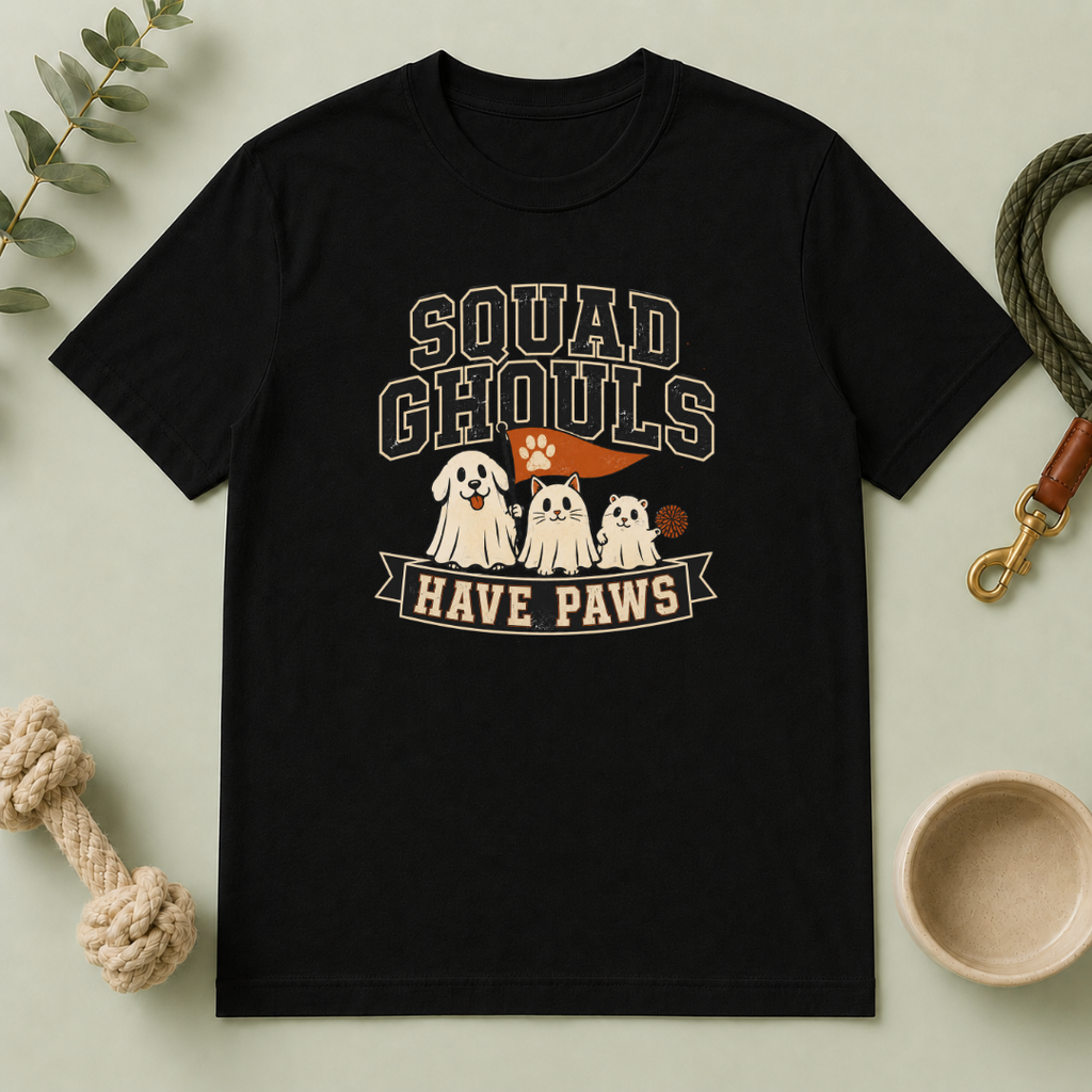 Squad Ghouls Have Paws Halloween Pet T-Shirt