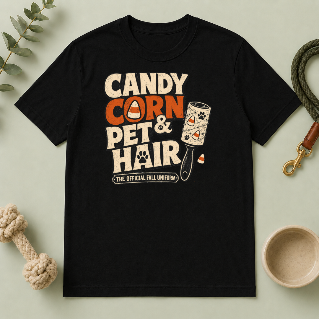 Candy Corn & Pet Hair Halloween T-Shirt