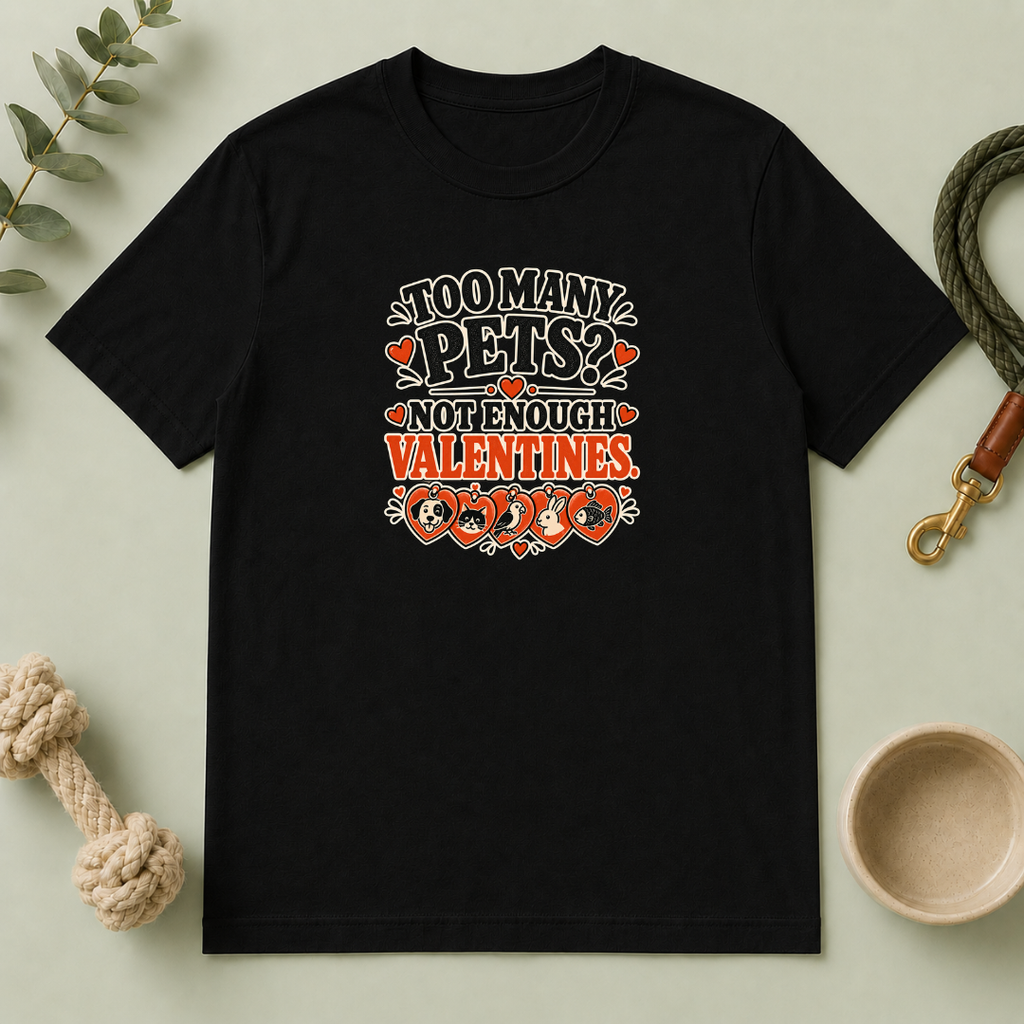 Too Many Pets Not Enough Valentines Pet Lover T-Shirt