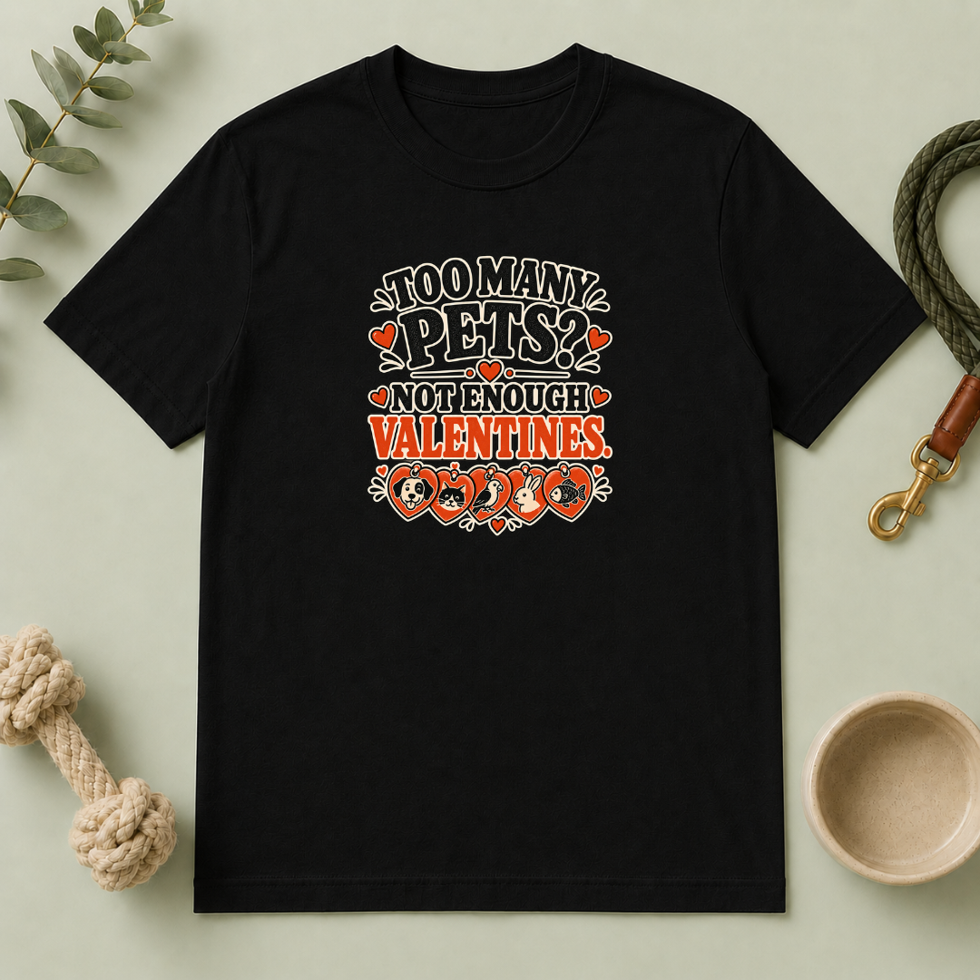 Too Many Pets Not Enough Valentines Pet Lover T-Shirt