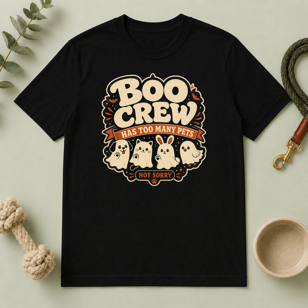Boo Crew Has Too Many Pets Halloween T-Shirt