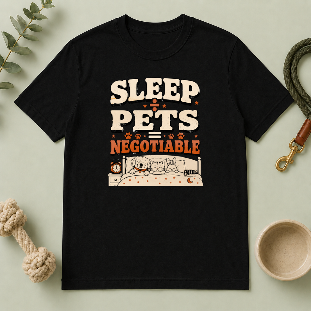 Sleep ?ú Pets = Negotiable Multi-Pet Math T-Shirt