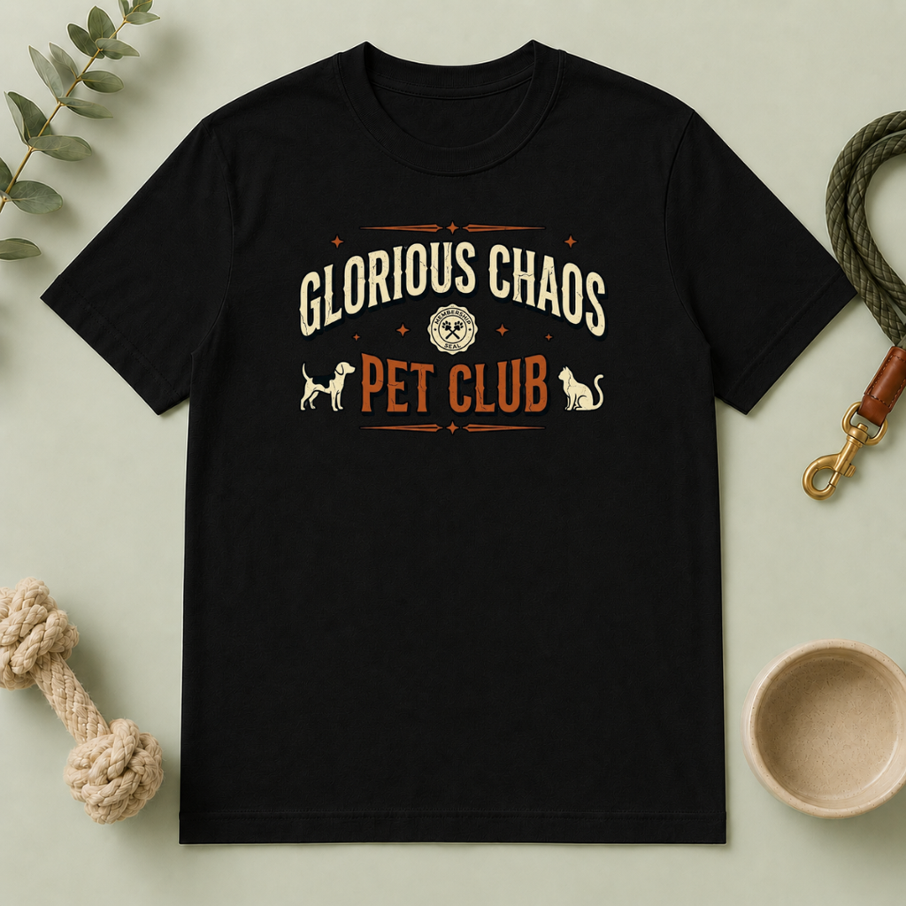 "Glorious Chaos Pet Club" Graphic Tee for Dog & Cat Lovers