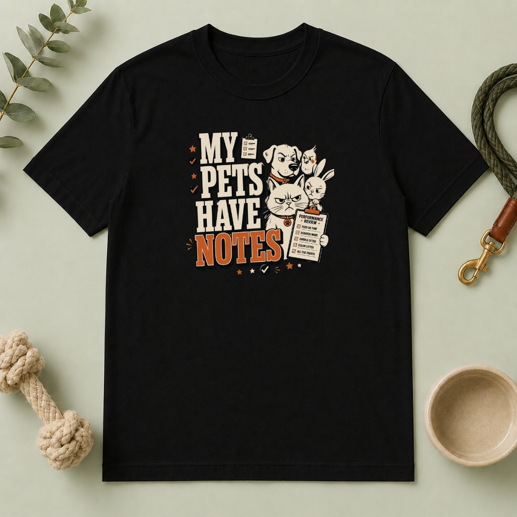 "My Pets Have Notes" Cute Vintage Pet Lover Graphic Tee