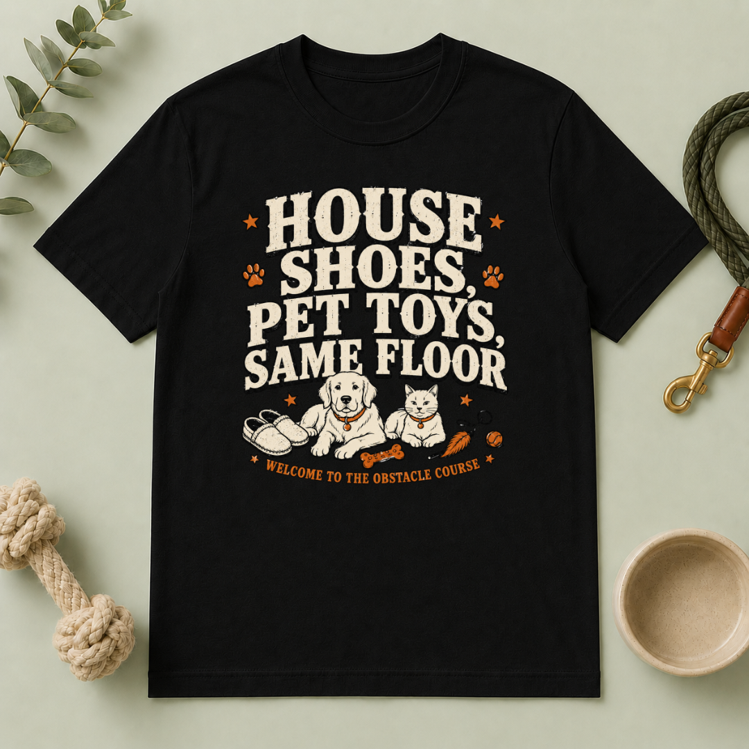 House Shoes, Pet Toys, Same Floor Multi-Pet Lifestyle T-Shirt