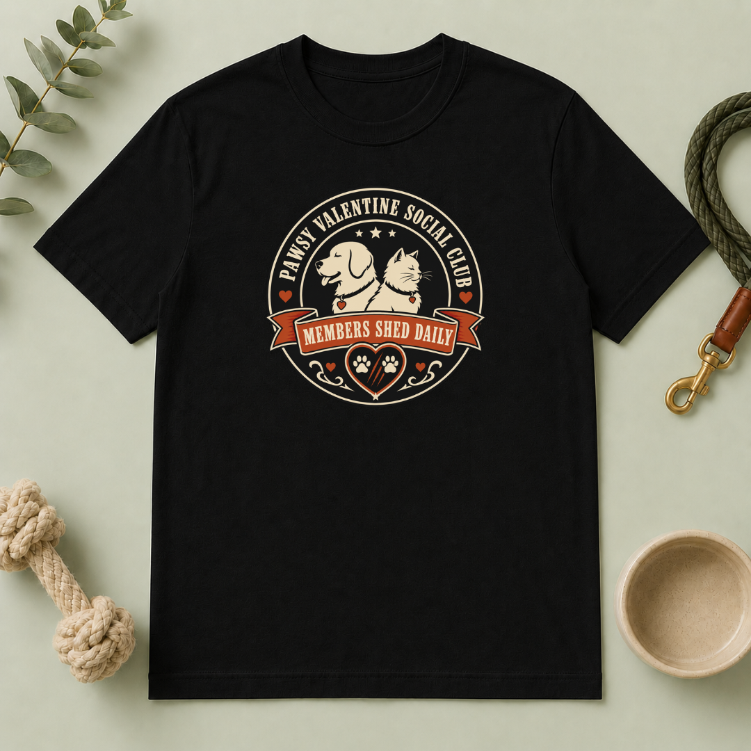 Pawsy Valentine Social Club Members Shed Daily Pet T-Shirt