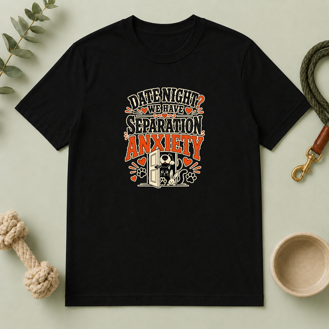 Date Night Separation Anxiety Valentine Pet T-Shirt